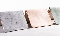 Vintage Handmade Leather Mens Small Wallet Bifold Wallet for Men - imessengerbags