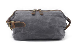 Cool Canvas Leather Mens Zipper Wristlet Bag Vintage Clutch Zipper Bag for Men
