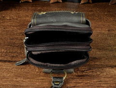 Leather Mens WAIST POUCH with Belt Loop Cell Phone Holster Belt Pouch for Men - imessengerbags