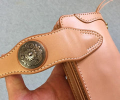 Handmade Leather Biker Wallet Mens Cool Chain Wallet Trucker Wallet with Chain