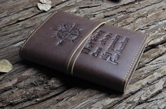 Handmade Leather Mens Cool Short Wallet Passport Card Holder Small Card Slim Wallets for Men - imessengerbags