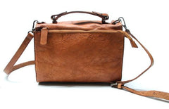 Vintage Brown Leather Mens Messenger Bag Handbag Shoulder Bag for men - imessengerbags