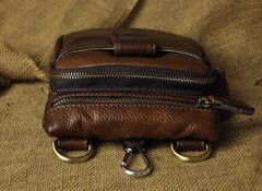 Mens Leather Small Side Bag COURIER BAG Waist Pouch Holster Belt Case Belt Pouch for Men