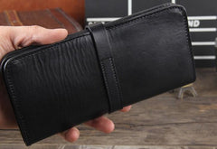 Handmade Leather Mens Cool Wallet Long Leather Wallet Phone Wallet for Men - imessengerbags