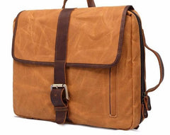 Waxed Canvas Leather Mens Cool Backpack Canvas Handbag Canvas Shoulder Bag for Men