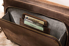 Cool Brown Vintage Leather Mens Messengers Bag Shoulder Bag for Men