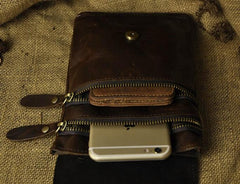 Mens Leather Small Side Bag  Waist Pouch COURIER BAG Holster Belt Case Belt Pouch for Men