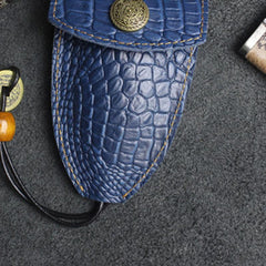 Handmade Leather Floral Mens Cool Car Key Wallet Coin Wallet Pouch Car KeyChain for Men - imessengerbags