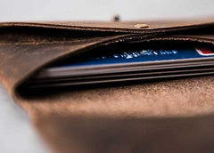 Leather Men Card Holder Wallet Change Bifold Small Wallet for Men