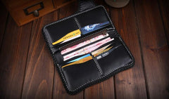 Handmade Leather Carp Mens Chain Biker Wallet Cool Leather Wallet With Chain Wallets for Men