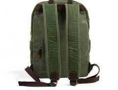 Waxed Canvas Leather Mens Camera Backpack Canvas Travel Backpack Canvas Camera Backpack for Men - imessengerbags