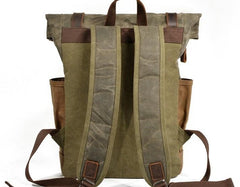 Waxed Canvas Mens Backpack Canvas Travel Backpacks Canvas School Backpack for Men