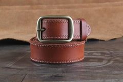 Genuine Leather Punk Rock Biker Trucker Mens Belt Men Black Coffee Belt for Men - imessengerbags