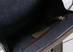 Cool Coffee Vintage Leather Mens Messenger Bags Shoulder Bag for Men