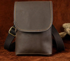 Mens Leather Small Belt Pouch Side Bag Waist Pouch Holster Belt Cases for Men