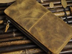 Cool Leather Mens Long Wallet Vintage Leather Long Wallet for Men - imessengerbags