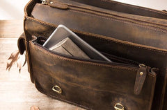 Coffee Vintage Leather Mens Camera Messenger Bag Crossbody Camera Bags for Men - imessengerbags