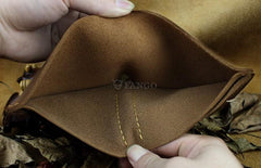 Handmade Leather Mens Cool Slim Leather Wallet Men billfold Wallets Bifold for Men - imessengerbags
