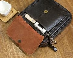 Cool Leather Mens Small Side Bag Messenger Bag Shoulder Bags for Men - imessengerbags