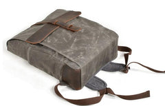 Waxed Canvas Leather Mens Backpack Canvas Travel Backpacks Canvas School Backpack for Men - imessengerbags