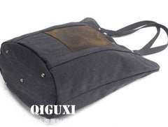 Mens Waxed Canvas Leather Tote Bag Canvas Shoulder Bag for Men - imessengerbags