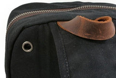 Cool Waxed Canvas Leather Mens Chest Bag Sling Bag One Shoulder Packs for men