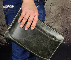 Large Leather Mens Wristlet Bag Wristlet Wallet Side Bag Clutch Wallet for Men