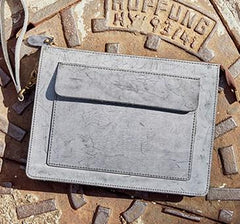 Cool Leather Large Mens Wristlet Bag Vintage Clutch Zipper Bag for Men
