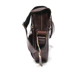 Cool Leather Mens Large Messenger Bags Shoulder Bag for men