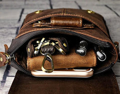 Mens Leather Small Side Bag COURIER BAGs Waist Pouch Holster Belt Case Belt Pouch for Men - imessengerbags
