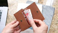 Leather Mens Card Wallet Front Pocket Wallet Small Slim Wallets Change Wallet for Men - imessengerbags