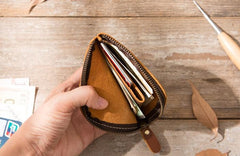 Cool Leather Mens Front Pocket Wallet Vintage Small Wallets for Men - imessengerbags