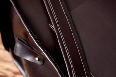 Handmade Leather Mens Cool Backpack Sling Bag Large Black Travel Bag Hiking Bag for men - imessengerbags