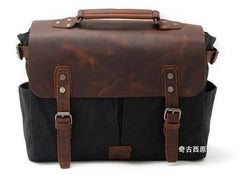 Mens Waxed Canvas Camera Side Bag Camera Messenger Bag Courier Bag Camera Shoulder Bag for Men - imessengerbags