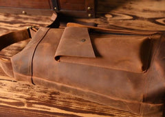 Genuine Leather Mens Cool Chest Bag Sling Bag Crossbody Bag Travel Bag Hiking Bag for men