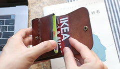 Leather Mens Front Pocket Wallet Small Wallets Card Wallet Change Wallet for Men