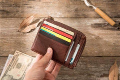 Leather Mens Slim Card Holder Front Pocket Wallets Card Wallets for Men - imessengerbags