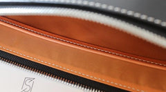 Cool Handmade Leather Mens Wristlet Bag Clutch Zipper Clutch for Men
