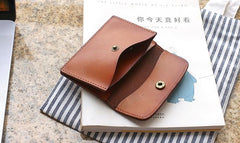 Leather Mens Card Wallet Front Pocket Wallet Small Slim Wallets Change Wallets for Men - imessengerbags