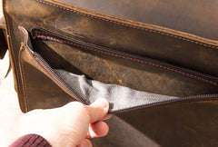 Coffee Vintage Leather Mens Camera Messenger Bag Crossbody Camera Bags for Men - imessengerbags