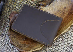 Handmade Leather Floral Mens License Wallets Cool Short Wallet Card Holder Small Card Slim Wallets for Men