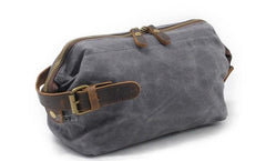 Cool Canvas Leather Mens Zipper Wristlet Bag Vintage Clutch Zipper Bag for Men