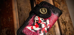 Handmade Leather Carp Mens Chain Biker Wallet Cool Leather Wallet With Chain Wallets for Men