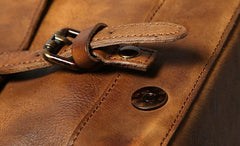 Handmade Leather Mens Cool Shoulder Bag Messenger Bag Chest Bag Bike Bag Cycling Bag for men