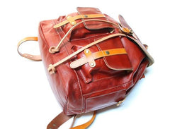 Cool Handmade Leather Mens Backpack Travel Backpacks Laptop Backpack for men - imessengerbags