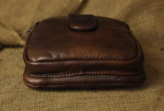 Mens Leather Small Side Bag COURIER BAG Waist Pouch Holster Belt Case Belt Pouch for Men