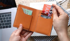 Cool Leather Mens Small Wallets Front Pocket Wallet Slim Wallet for Men - imessengerbags