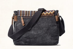 Vintage Mens Canvas Gray Cool Side Bag Messenger Bag Shoulder Bag for Men