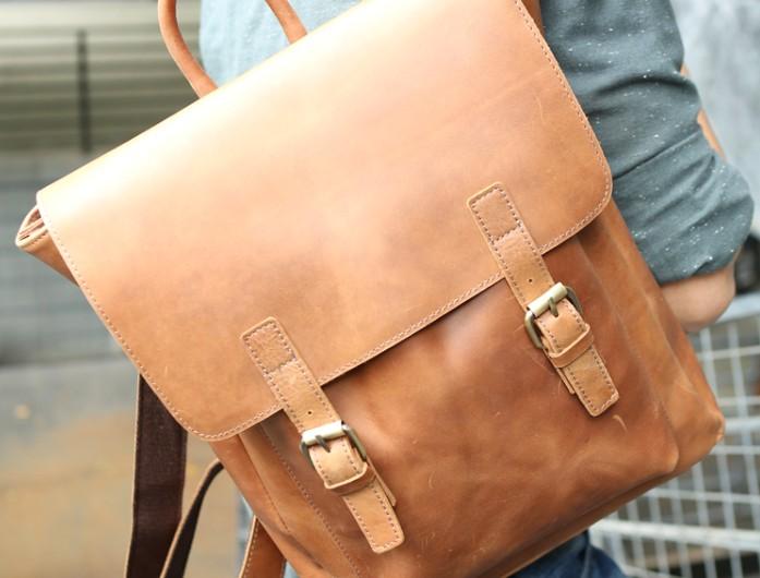 Rswsp Men's Leather Backpack – Perfect Weekender, School, Or Laptop Bag For Daily Use