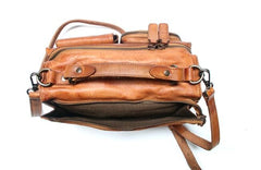 Vintage Brown Leather Mens Messenger Bag Handbag Shoulder Bag for men - imessengerbags